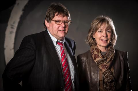 : foto van Ludwig Vandenhove, gedeputeerde provincie Limburg, en Thérèse Mahy, gedeputeerde provincie Luxemburg