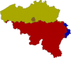 Kaart van België, verdeeld in gewesten
